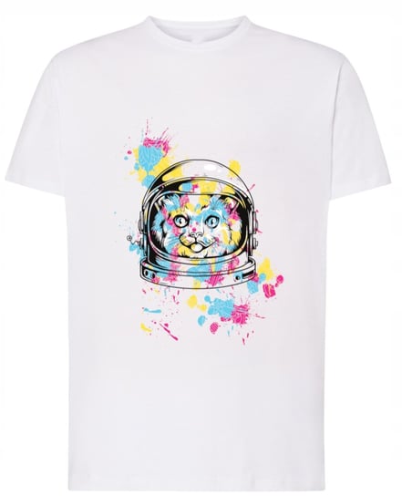 T-Shirt kolorowy nadruk Kot astronauta Rozm.XS Inna marka