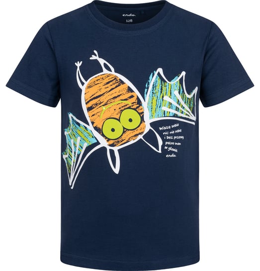 T-Shirt Koszulka Chłopięca Dziecięca 104 Nietoperz  Bawełna Endo Endo