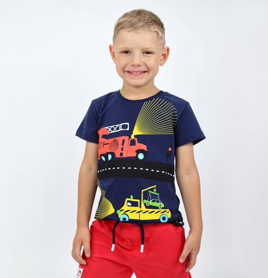 T-shirt Koszulka chłopięca dziecięca bawełna Endo Auta na Sygnale 116 cm Endo