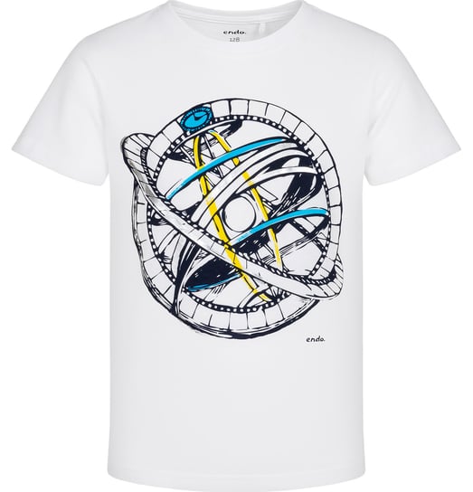 T-shirt Koszulka chłopięca dziecięca bawełna Endo Satelita Biały 122 cm Endo