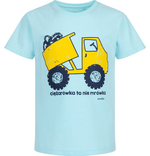 T-shirt Koszulka chłopięca dziecięca bawełna Endo z Wywrotką Niebieski 122 Endo