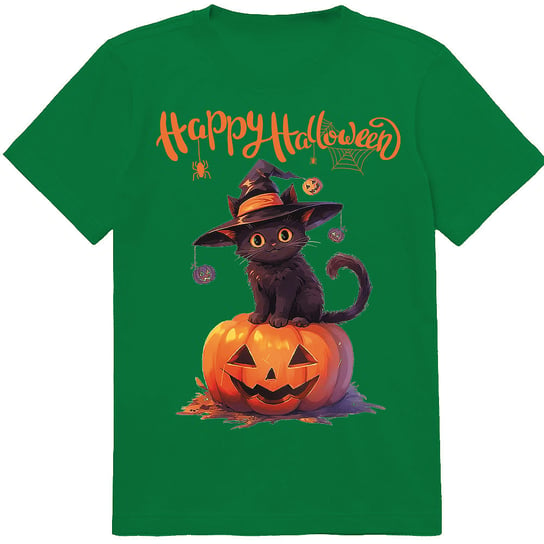 T-SHIRT KOSZULKA DLA DZIECKA HALLOWEEN KOT CZAROWNICA DYNIA 116 JAKOŚĆ PolskaKoszulka