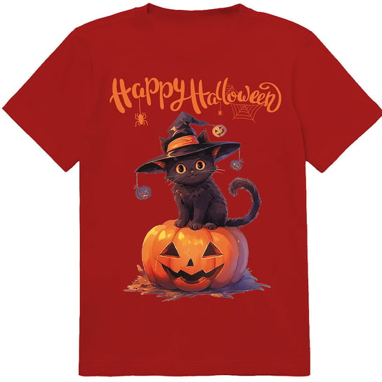 T-SHIRT KOSZULKA DLA DZIECKA HALLOWEEN KOT CZAROWNICA DYNIA 152 JAKOŚĆ PolskaKoszulka