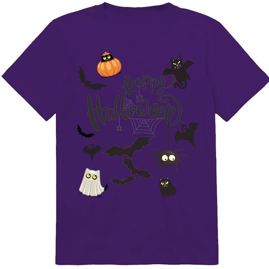 T-SHIRT KOSZULKA DLA DZIECKA HAPPY HALLOWEEN KOTY KOTKI 116 JAKOŚĆ PolskaKoszulka