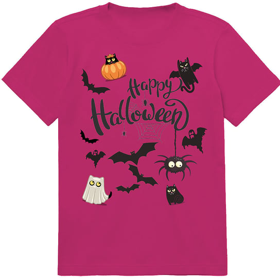 T-SHIRT KOSZULKA DLA DZIECKA HAPPY HALLOWEEN KOTY KOTKI 116 JAKOŚĆ PolskaKoszulka