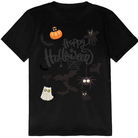 T-SHIRT KOSZULKA DLA DZIECKA HAPPY HALLOWEEN KOTY KOTKI 152 JAKOŚĆ PolskaKoszulka