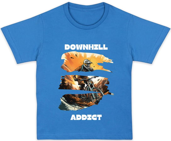 T-SHIRT KOSZULKA DZIECIĘCA BAWEŁNIANA NA ROWER DOWNHILL R-129 134 A277 DonWitold