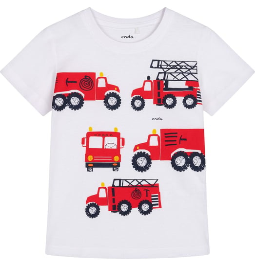 T-shirt Koszulka dziecięca chłopięca Bawełna 104 biały straż pożarna Endo Endo