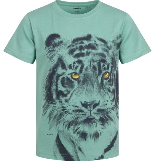 T-shirt Koszulka dziecięca chłopięca Bawełna 110  Tygrys zielony Endo Endo