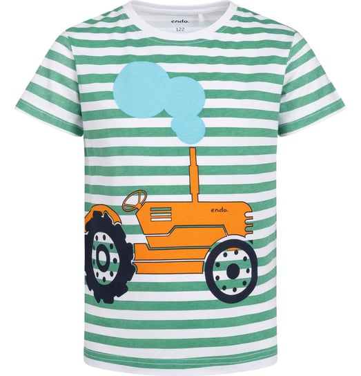 T-shirt Koszulka dziecięca chłopięca Bawełna 110 w paski z traktorem Endo Endo