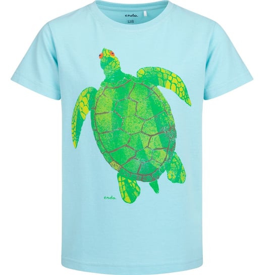T-shirt Koszulka dziecięca chłopięca Bawełna 122 Niebieski z żółwiem Endo Endo