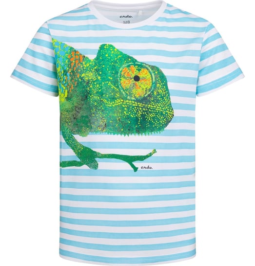T-shirt Koszulka dziecięca chłopięca Bawełna 134 w paski Kameleon Endo Endo