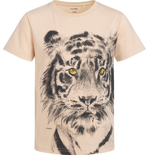 T-shirt Koszulka dziecięca chłopięca Bawełna 140  Tygrys brzoskwinia Endo Endo