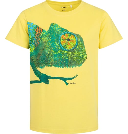 T-shirt Koszulka dziecięca chłopięca Bawełna 140 żółty Kameleon Endo Endo