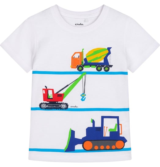 T-shirt Koszulka dziecięca chłopięca Bawełna biały 104 na budowie Endo Endo