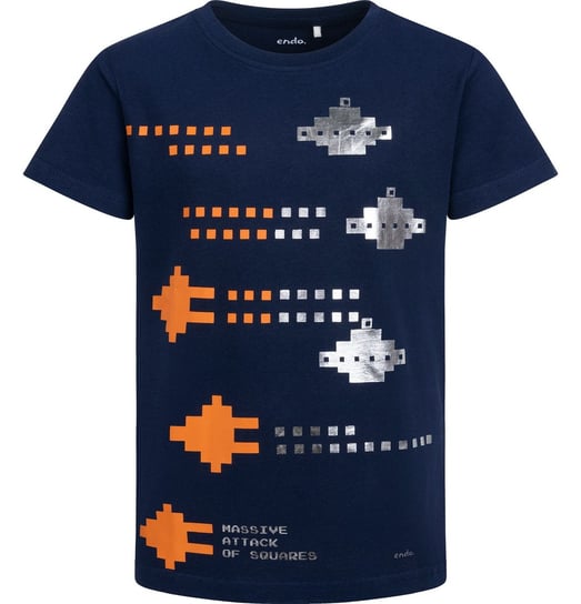 T-shirt Koszulka dziecięca chłopięca Bawełna granatowy 134 Gamingowa  Endo Endo