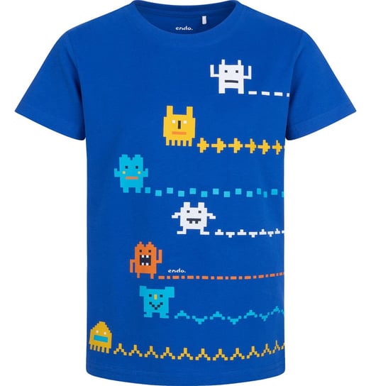 T-shirt Koszulka dziecięca chłopięca Bawełna niebieski 134 Gamingowa Endo Endo