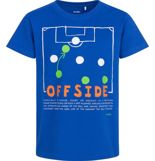 T-shirt Koszulka dziecięca chłopięca Bawełna niebieskie 152 Offside  Endo Endo