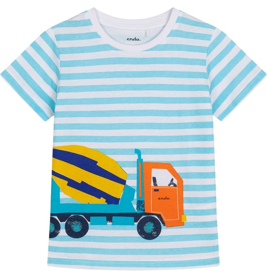 T-shirt Koszulka dziecięca chłopięca Bawełna  w paski 110 betoniarka Endo Endo