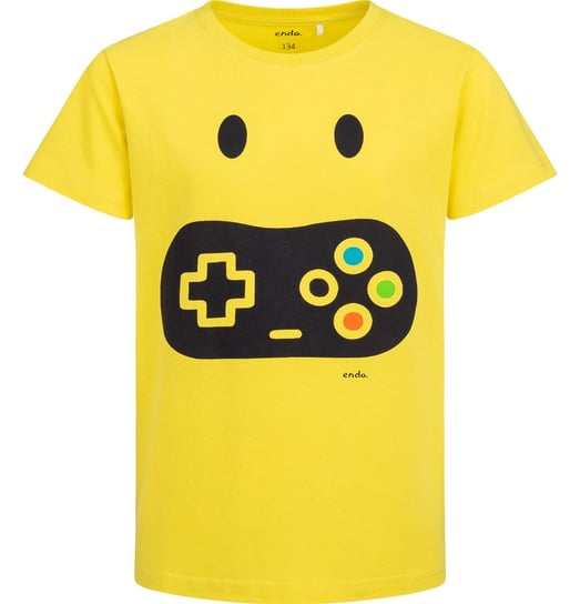 T-shirt Koszulka dziecięca chłopięca Bawełna żółty 152 GamePad  Endo Endo