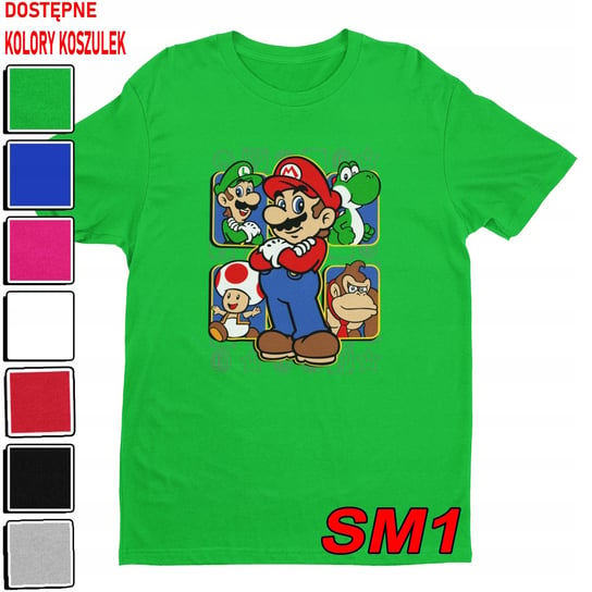 T-SHIRT KOSZULKA DZIECIĘCA SUPER MARIO BROS BAJKI GRY LUIGI -M 134-140 Inna marka