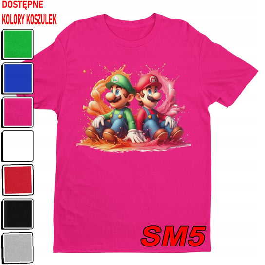 T-Shirt Koszulka Dziecięca Super Mario Bros Bajki Gry Luigi -M 134-140 Inna marka