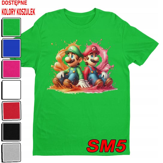 T-Shirt Koszulka Dziecięca Super Mario Bros Bajki Gry Luigi -S 122-128 Inna marka