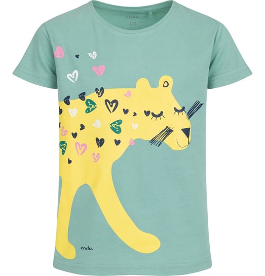 T-shirt Koszulka dziewczęca dziecięca Bawełna 104 zielony Pantera Endo Endo
