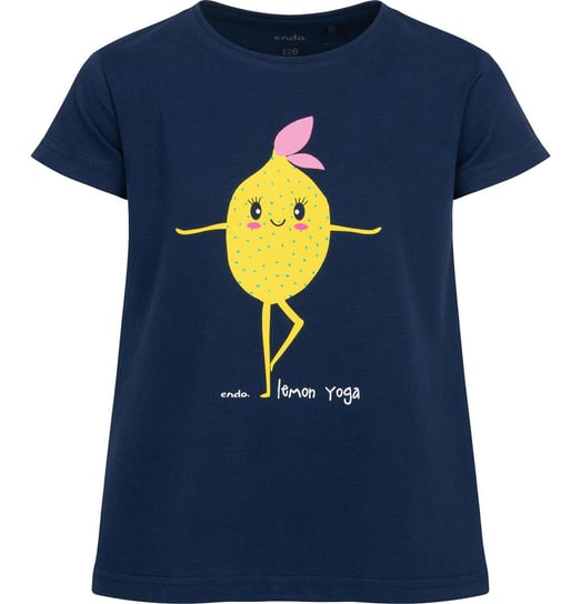 T-shirt Koszulka dziewczęca dziecięca Bawełna 116 granat Cytryna Joga Endo Endo