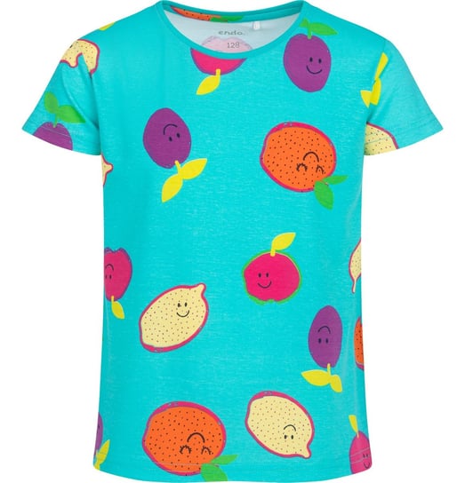 T-shirt Koszulka dziewczęca dziecięca Bawełna 128 zielony cytrusy Endo Endo