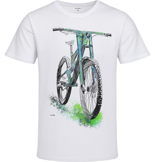T-shirt Koszulka męska bawełna biały L MTB rower bawełniana enduro Endo Endo