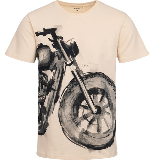 T-shirt Koszulka męska bawełna Szary L z motocyklem bawełniana Endo Endo