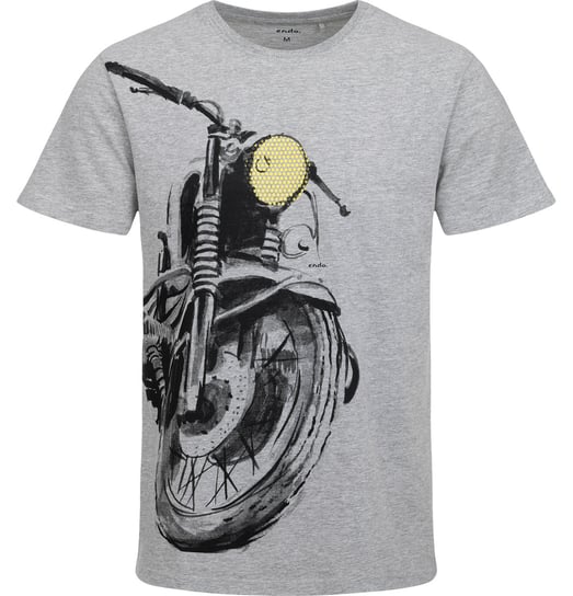 T-shirt Koszulka męska bawełna Szary L z motorem vintage motocykl Endo Endo