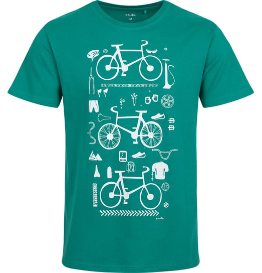 T-shirt Koszulka męska bawełna zielony L z rowerami bawełniana Endo Endo