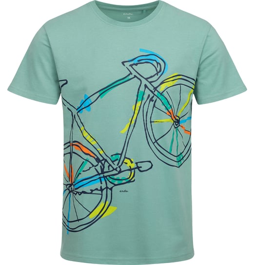 T-shirt Koszulka męska bawełna zielony L zielona z rowerem rower bawełniana Endo Endo