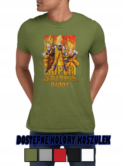 T-Shirt Koszulka Męska Dzień Taty Dla Taty Dad Dragonball Goku Wzory - L Inna marka