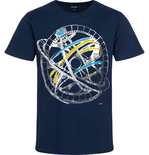 T-Shirt Koszulka Męska  L Bawełna Z Satelitą Nadrukiem Kosmos Endo Endo
