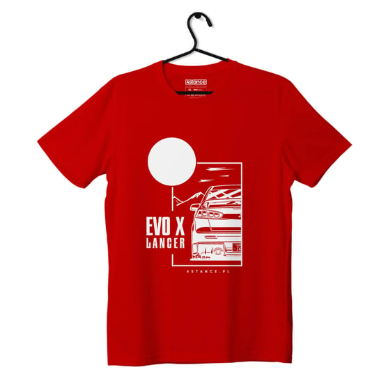 T-shirt koszulka Mitsubishi Lancer Evo X czerwona-XL ProducentTymczasowy