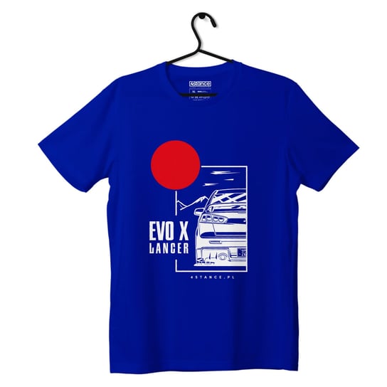 T-shirt koszulka Mitsubishi Lancer Evo X niebieska-XS ProducentTymczasowy
