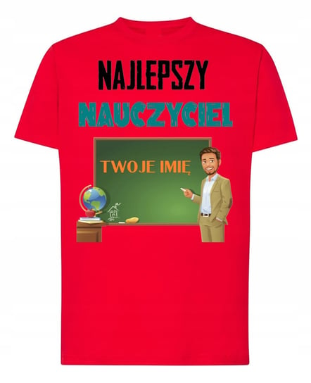 T-Shirt Koszulka Najlepszy Nauczyciel Imię 4XL Inna marka