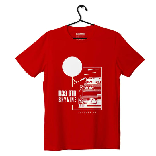 T-shirt koszulka Nissan Skyline 33 GTR czerwona-4XL ProducentTymczasowy