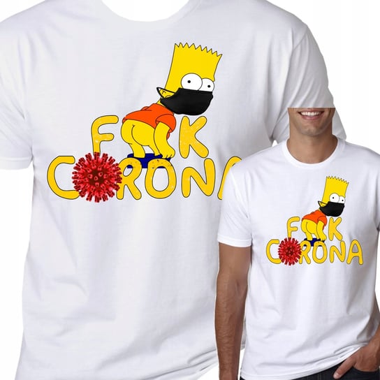 T-Shirt KOSZULKA SIMPSONS FU*K CORONA XL 0590 Inna marka