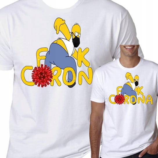 T-Shirt Koszulka Simpsons Fu*K Corona Xxl 0591 Inna marka