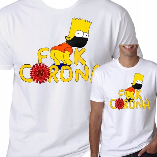 T-Shirt Koszulka Simpsons Fu*K Covid Corona L 0590 Inna marka