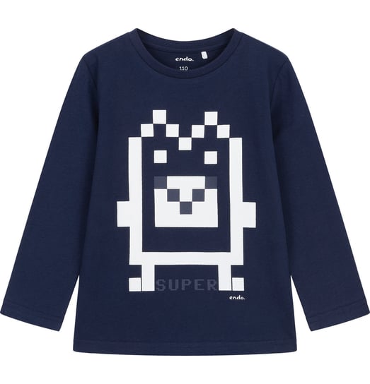 T-shirt Koszulka z Długim Rękawem Chłopięca 128  bawełna Gamer Pixel Endo Endo