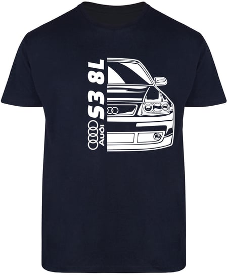 T-SHIRT MĘSKI AUDI S3 8L MOTORYZACYJNA KOSZULKA GRANATOWA R-L A564 DonWitold