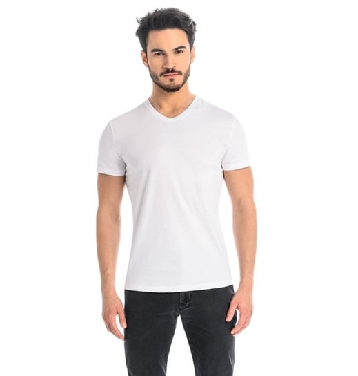 T-shirt męski bawełniany Dany V biały, Teyli Teyli