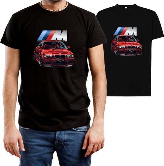 T-SHIRT MĘSKI BMW DLA FANA E46 M3 Z NADRUKIEM KOSZULKA CZARNA R-L A289 DonWitold