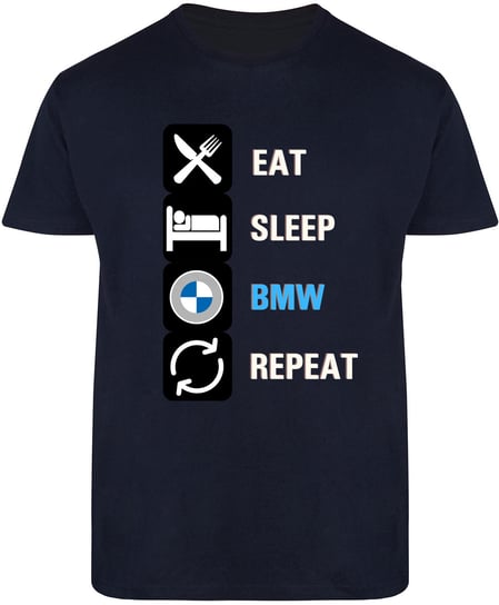 T-SHIRT MĘSKI BMW M POWER MOTORYZACYJNA KOSZULKA GRANATOWA R-L A347 DonWitold