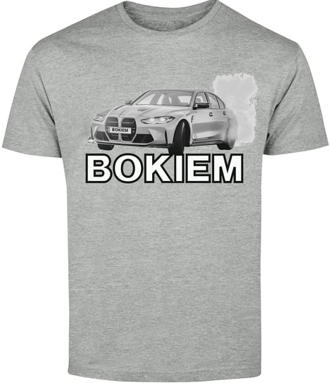 T-SHIRT MĘSKI BMW M3 BOKIEM DRIFT MOTORYZACYJNA KOSZULKA SZARA R-S A25 DonWitold